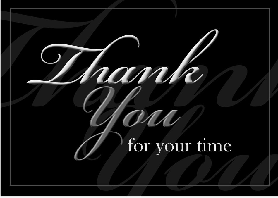 Black thankful card with the white text