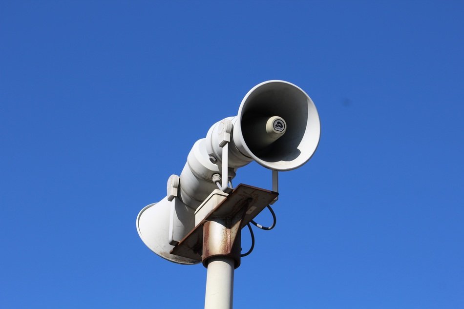 loudspeaker on the pole