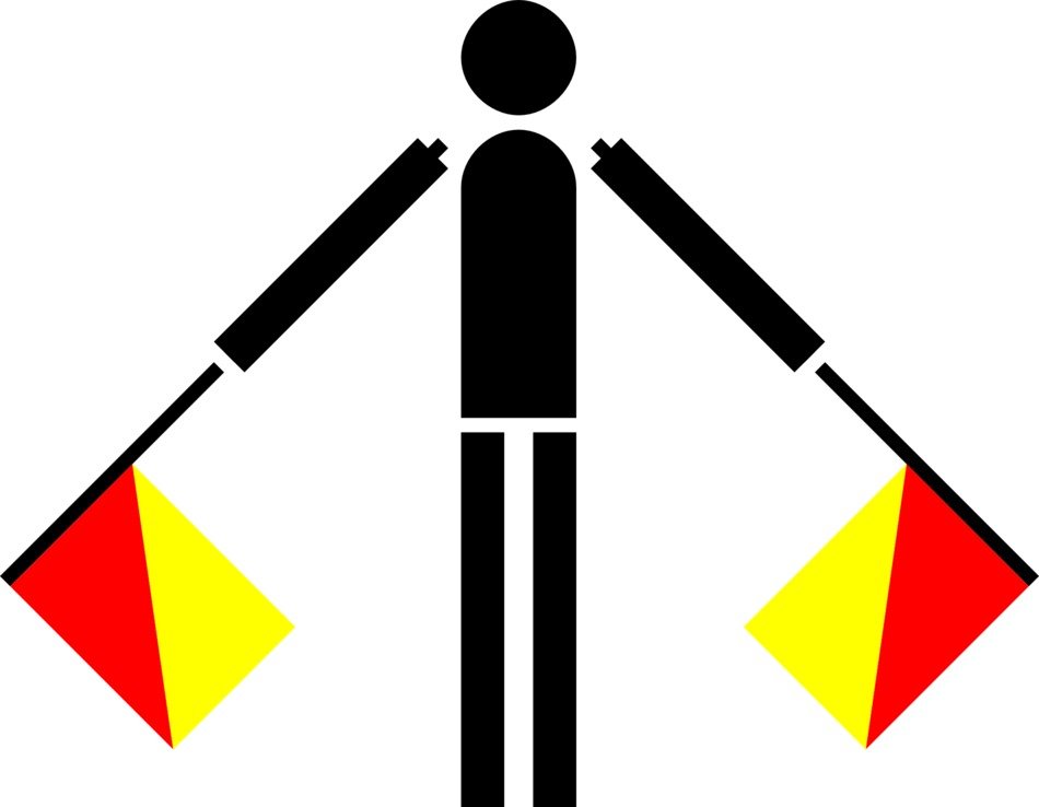 sign with lowered flags in navy