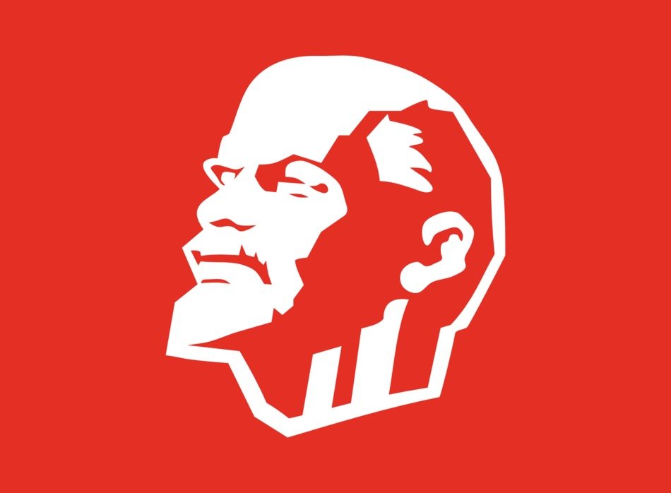 graphic image of Lenin on a red background