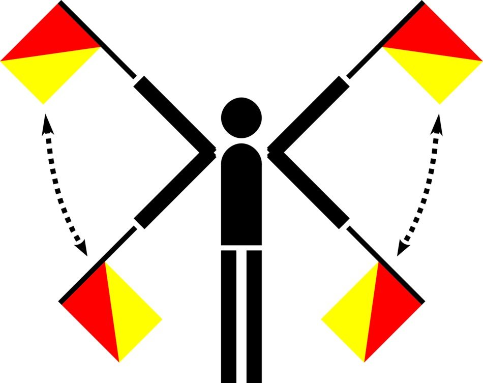 flags as a semaphore as a graphic illustration