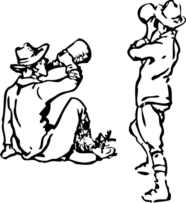 drawing people with loudspeakers