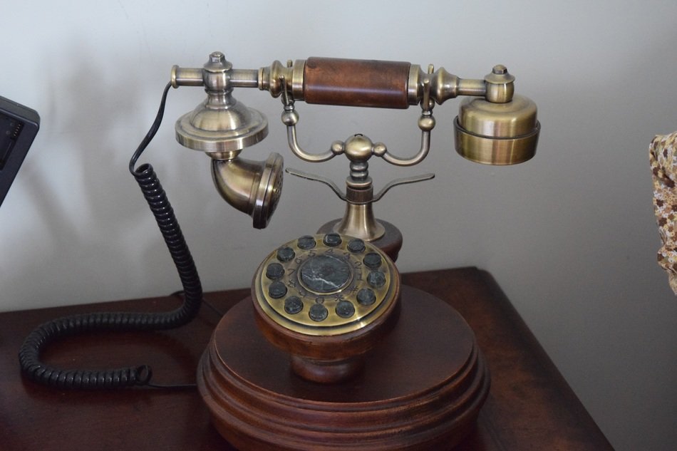 old phone on the table