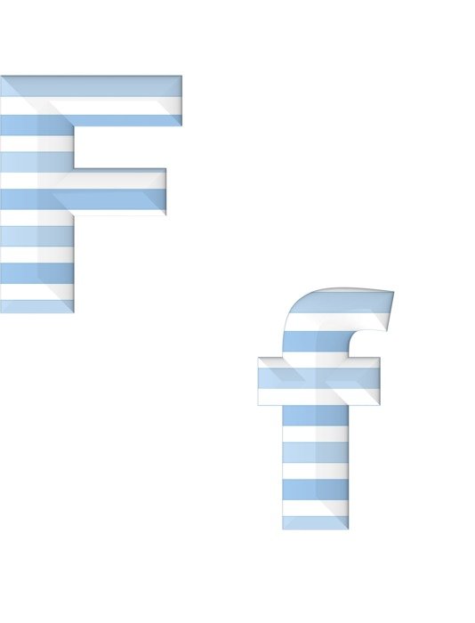 small and large letter f