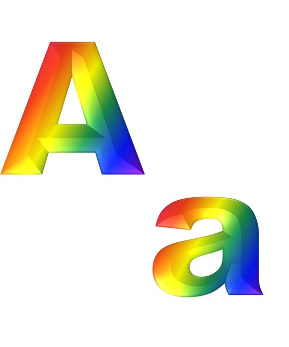 Picture of colorful 'A' word