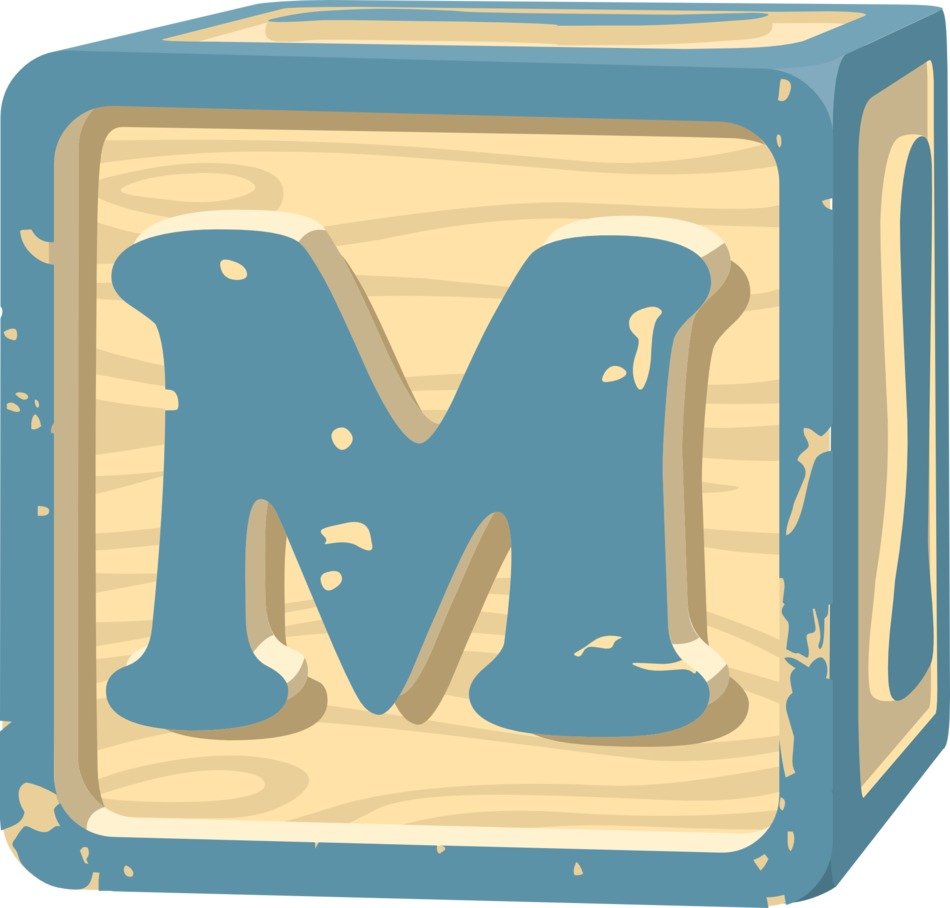 letter m on the cube