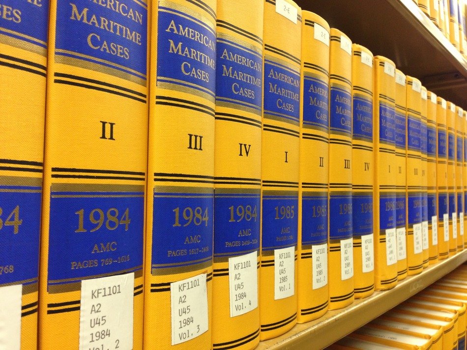 yellow-blue endpapers of books on jurisprudence