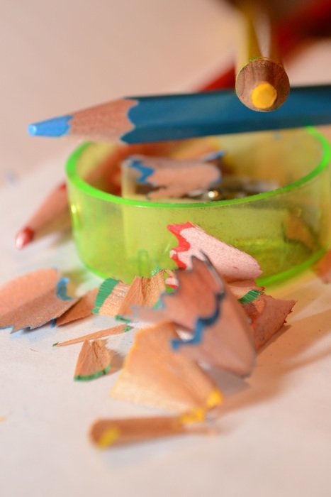 pencils sharpening process