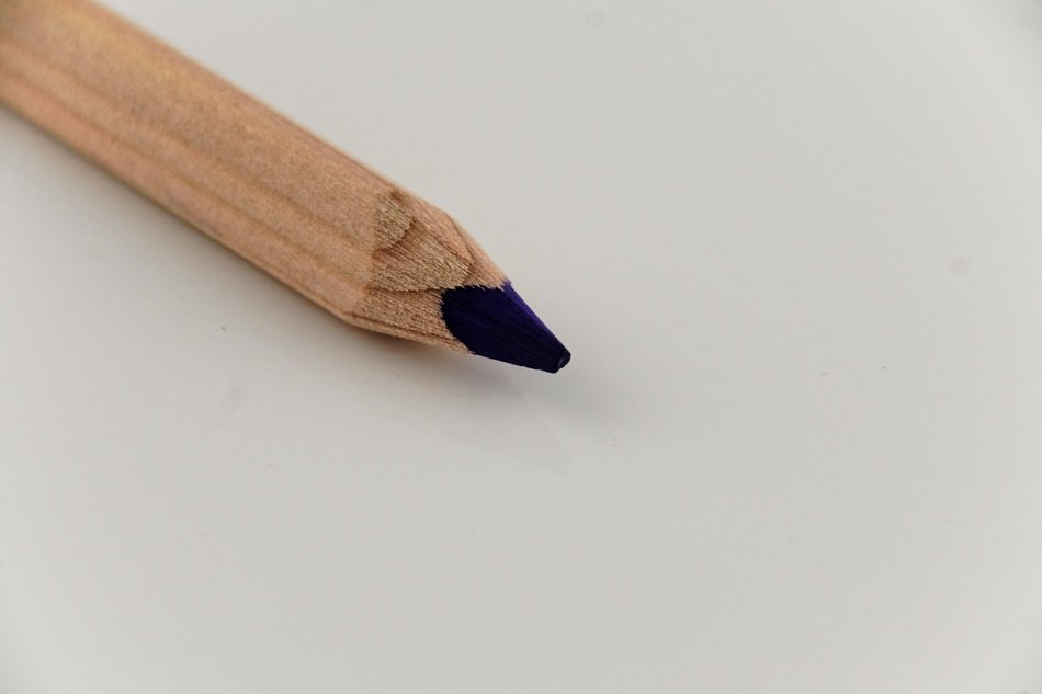blue core of the pencil