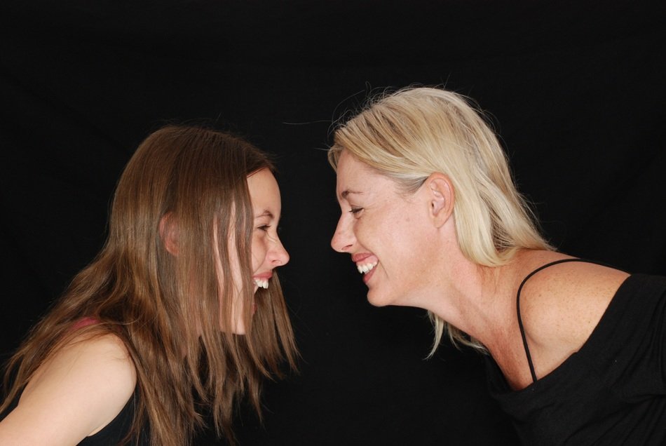 laughter, laugh, fun ,mom, daughter,mood,joke