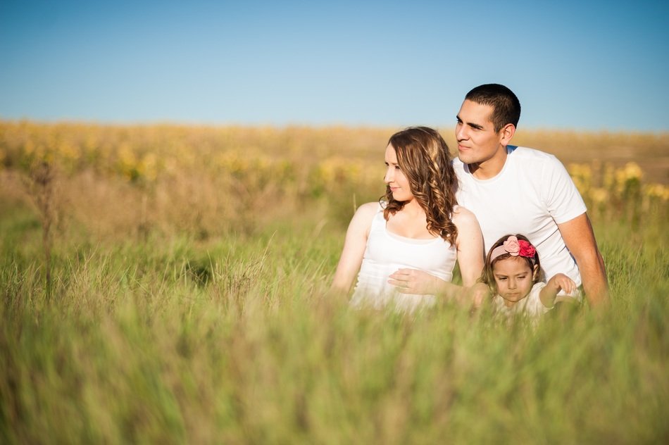 happy family on the field