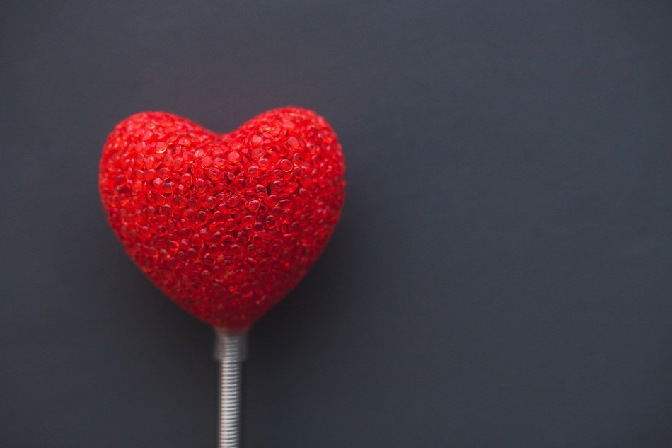 red valentine on a stick