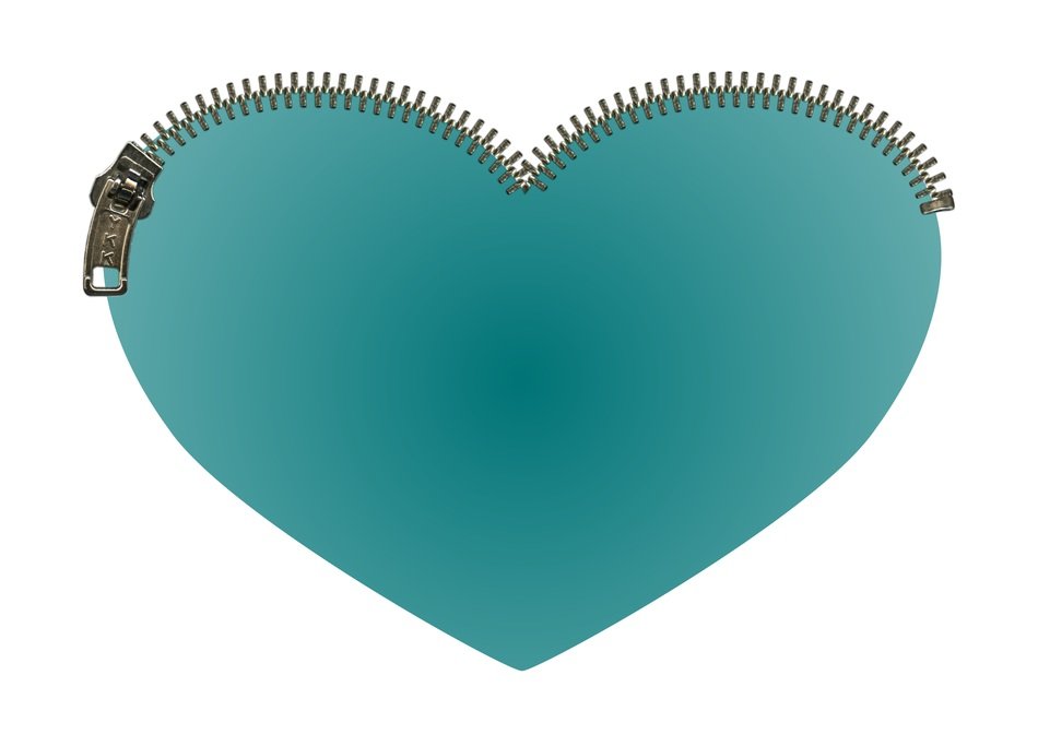 green heart ornament with zip on top