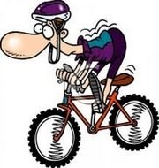 Clip art of Cartoon cycling man