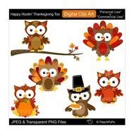 Cute Thanksgiving Owl Clip Art N4