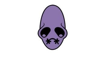 purple head of an upset alien