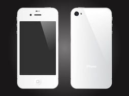white apple iphone on black-gray background