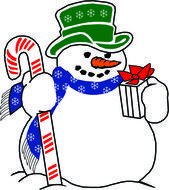 clipart of the Cartoon Snowman