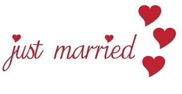 Just Married as the inscription in the picture