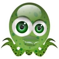 cartoon green octopus
