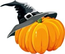Cute Pumpkin With Witches Hat Clip Art