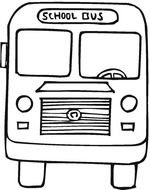 School Bus, front view, Coloring Page