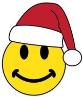 smiley in santa claus hat