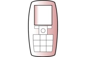 pink mobile phone as a graphic illustration