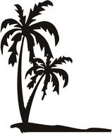 two Palm Trees, black drawing