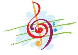 color Music Notes Clip Art drawing