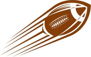 rugby ball flies at high speed