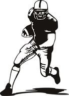 Football Clip Art Black And White drawing