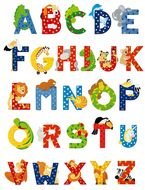 colorful alphabet as picture for clipart