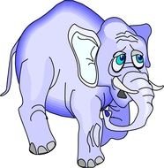 Colorful cartoon drawing of the elephant clipart