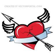 Broken Heart Vector Clip Art