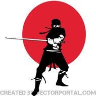 Japanese Ninja Warriors Clip Art