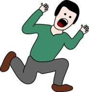 Cartoon Scared Person Running drawing
