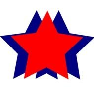 Red star with the blue stars clipart