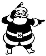 Christmas Santa Clip Art Black And White
