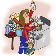 Frazzled Mom as a Clip Art