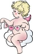 Cupids Clip Art On Clouds drawing