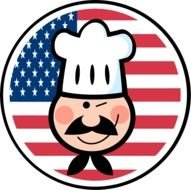 chef on the American flag background