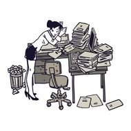 piles of papers on the desktop as picture