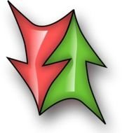 double green and red arrow as a picture for clipart