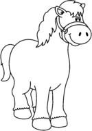 painted white cartoon horse in coloring book