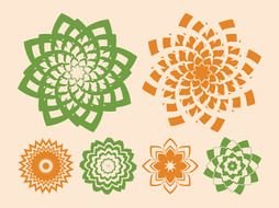 Clip art of Blooming Flowers