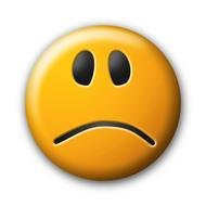 frustrated smiley face with sad eyes