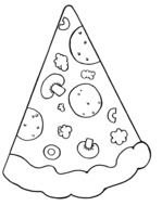 drawn piece of pizza in coloring book