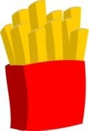 painted french fries in a red bag