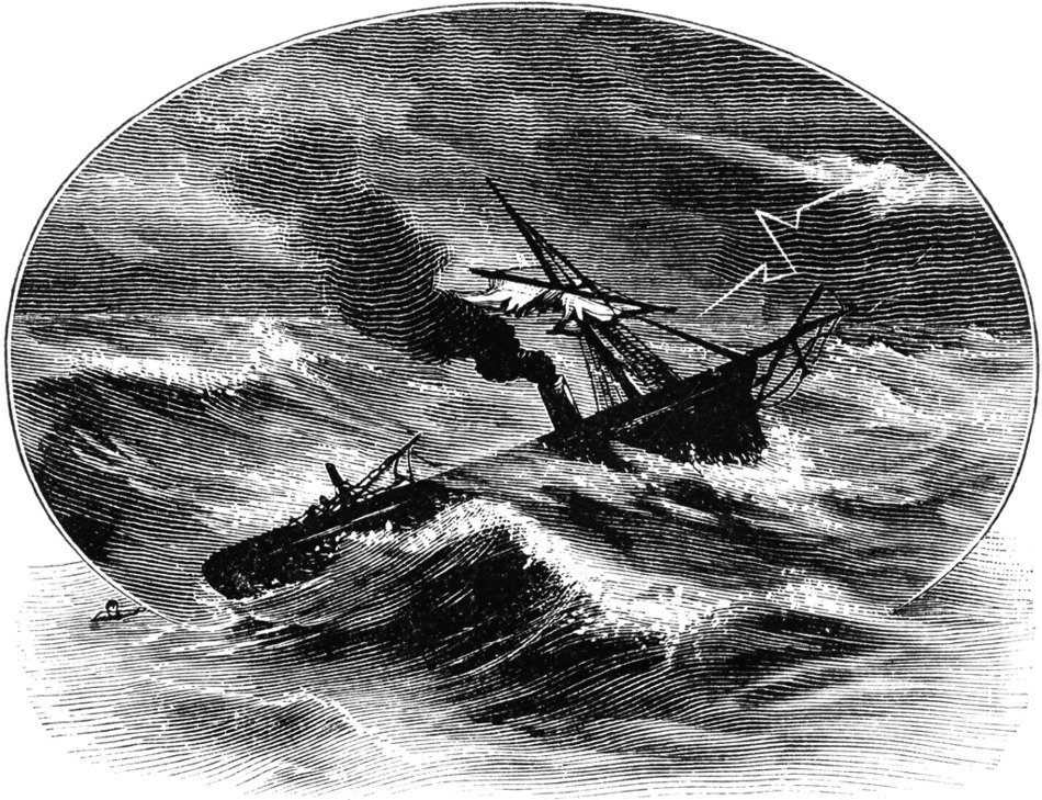 clipart of the Storm At Sea